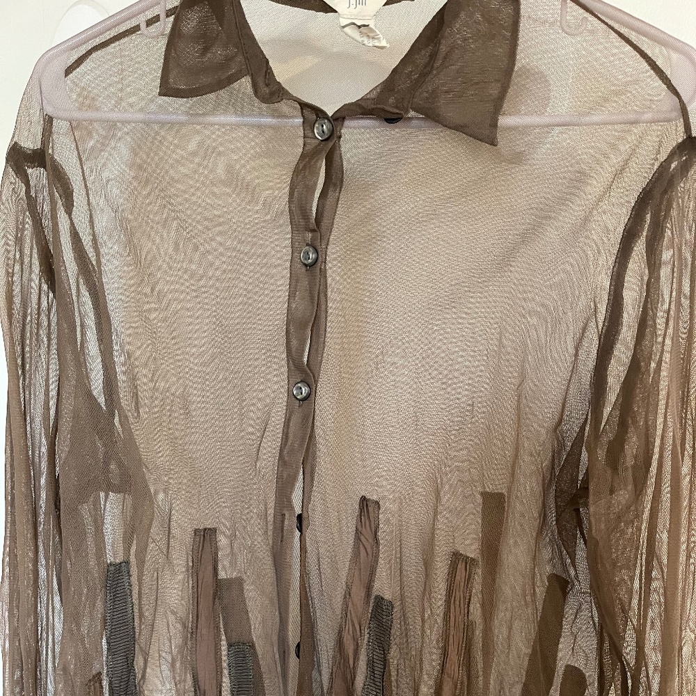 100% nylon sheer cardigan